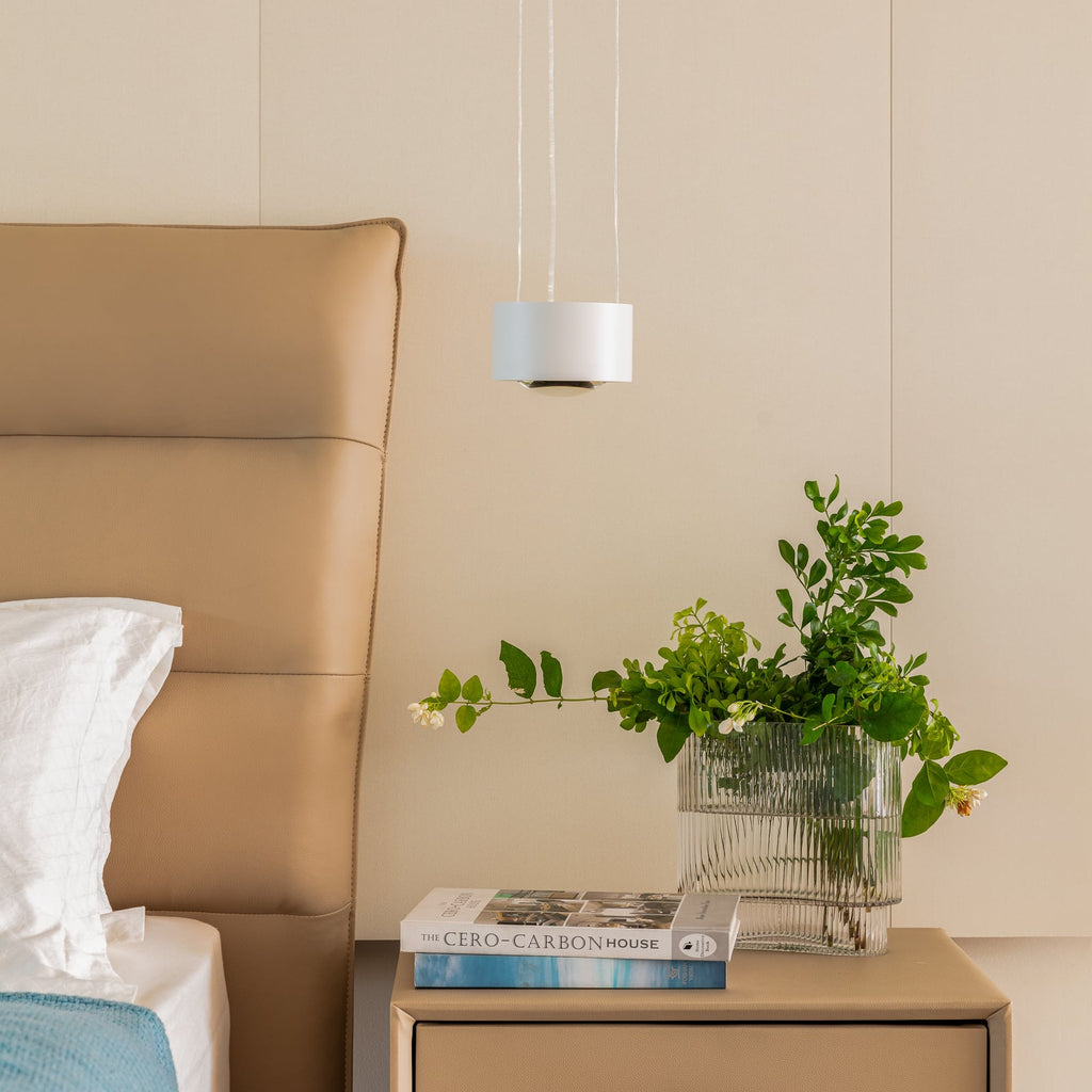 LED pendellampe Rotari hvit pressstøpt aluminium bakside