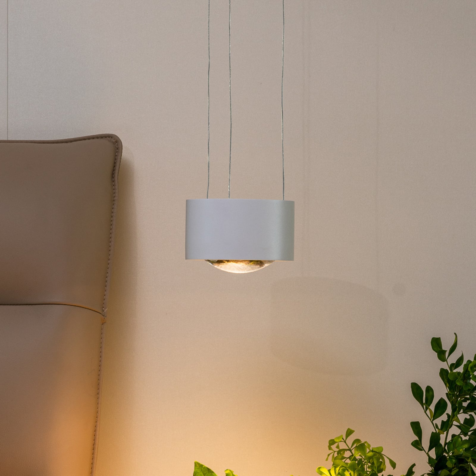 LED pendellampe Rotari hvit pressstøpt aluminium forfra