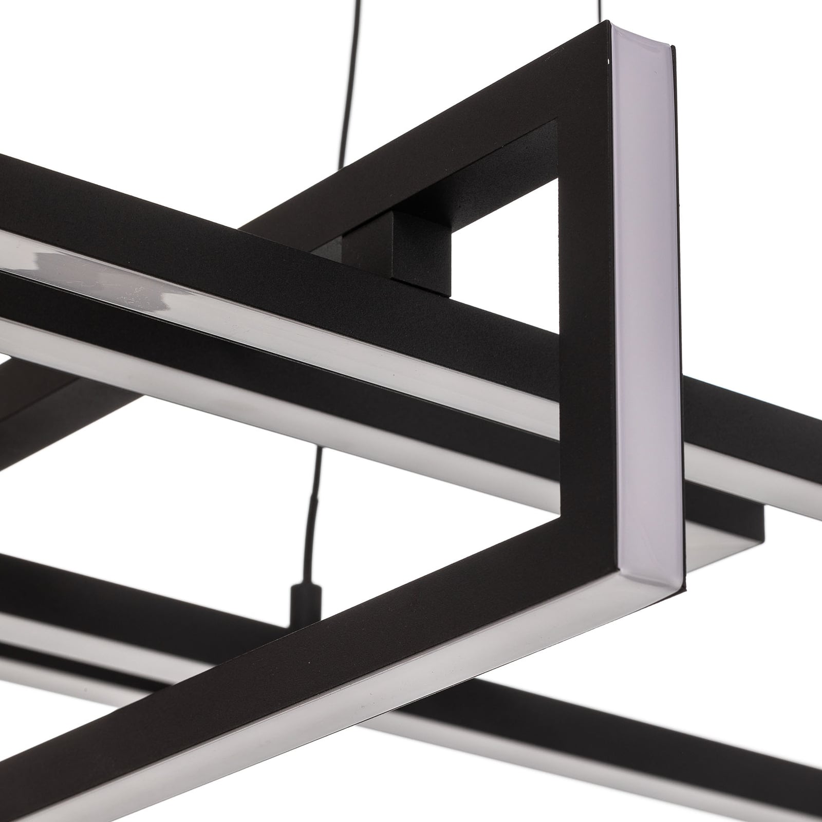 LED pendellampe Salinas dimbar svart matt metall 110 cm side