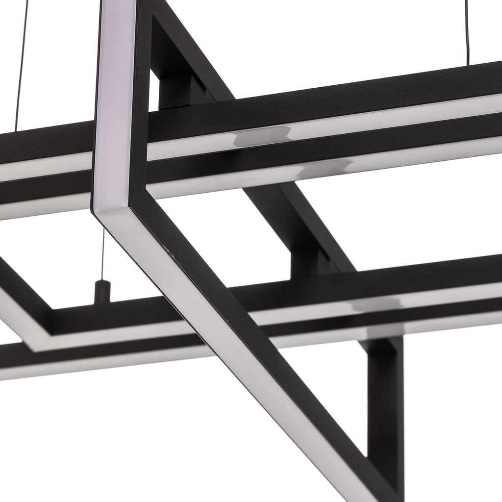 LED pendellampe Salinas dimbar svart matt metall 110 cm oppheng