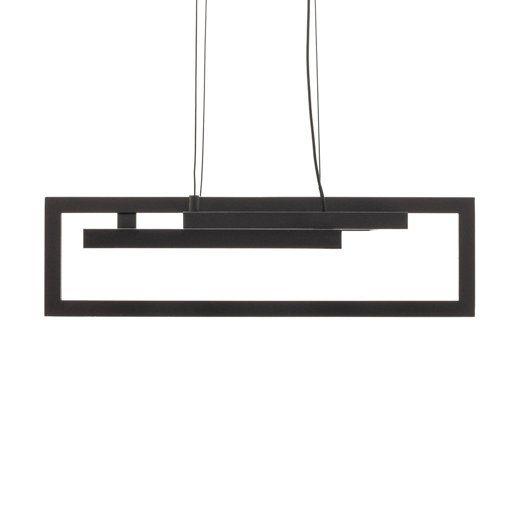 LED pendellampe Salinas dimbar svart matt metall 110 cm lysdetalj