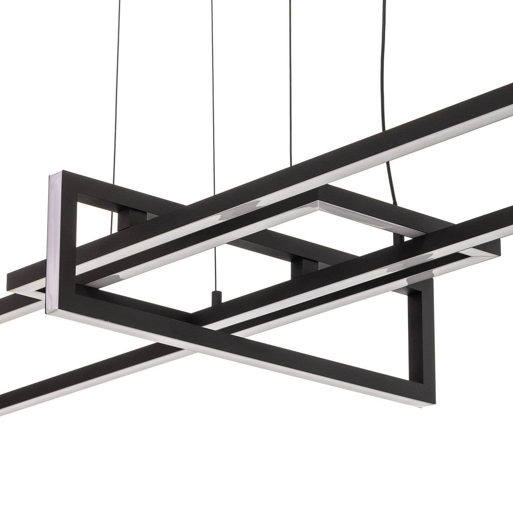 LED pendellampe Salinas dimbar svart matt metall 110 cm helhetsbilde