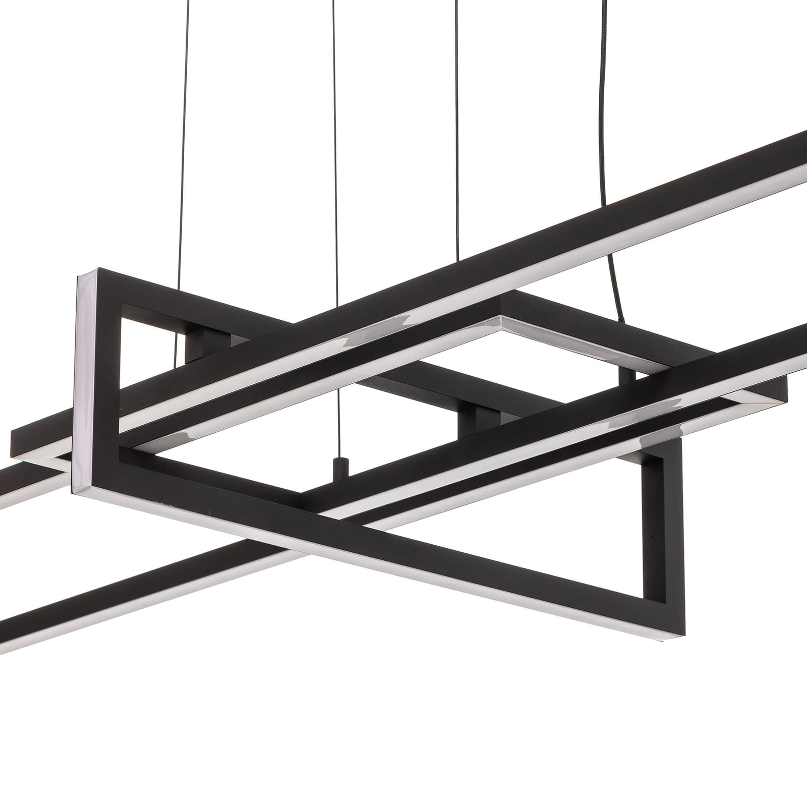 LED pendellampe Salinas dimbar svart matt metall 110 cm helhetsbilde