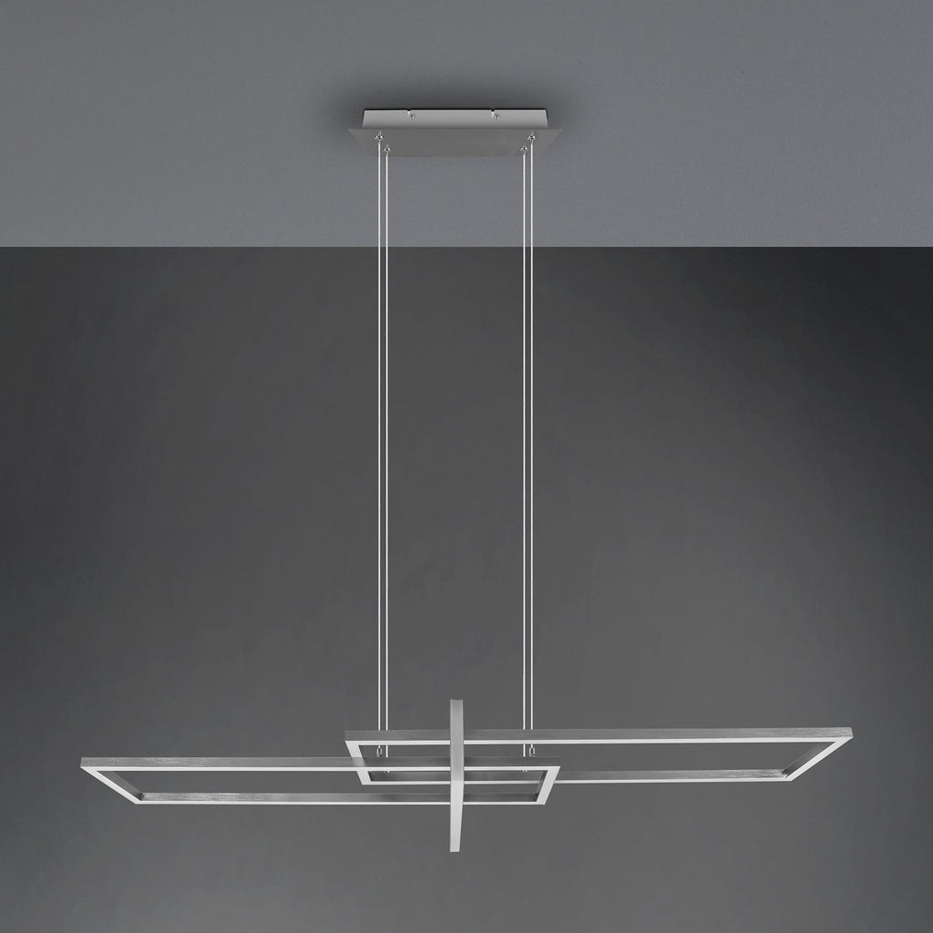 LED pendellampe Salinas matt nikkel dimbar 34W 3000K nærbilde av lyskilde