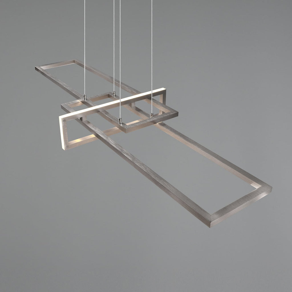 LED pendellampe Salinas matt nikkel dimbar 34W 3000K sideprofil