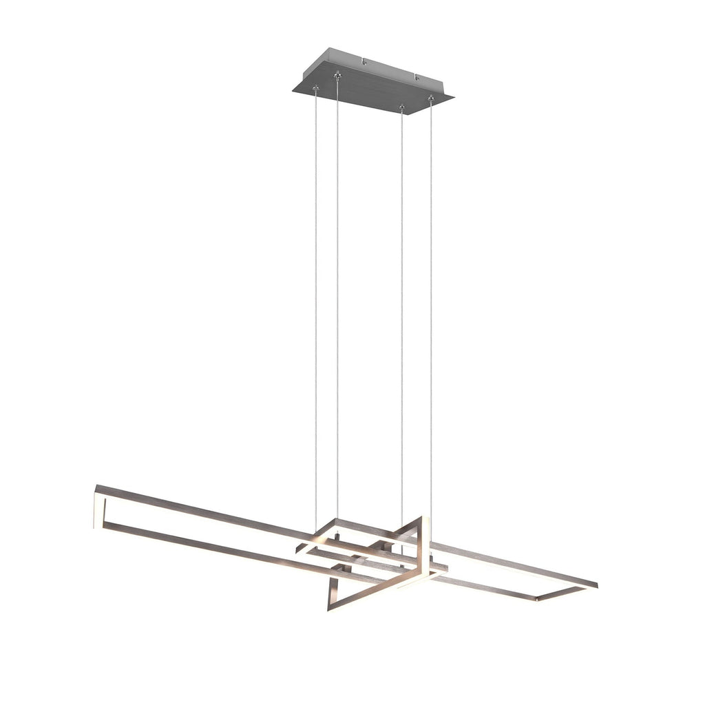 LED pendellampe Salinas matt nikkel dimbar 34W 3000K justerbar pendellengde