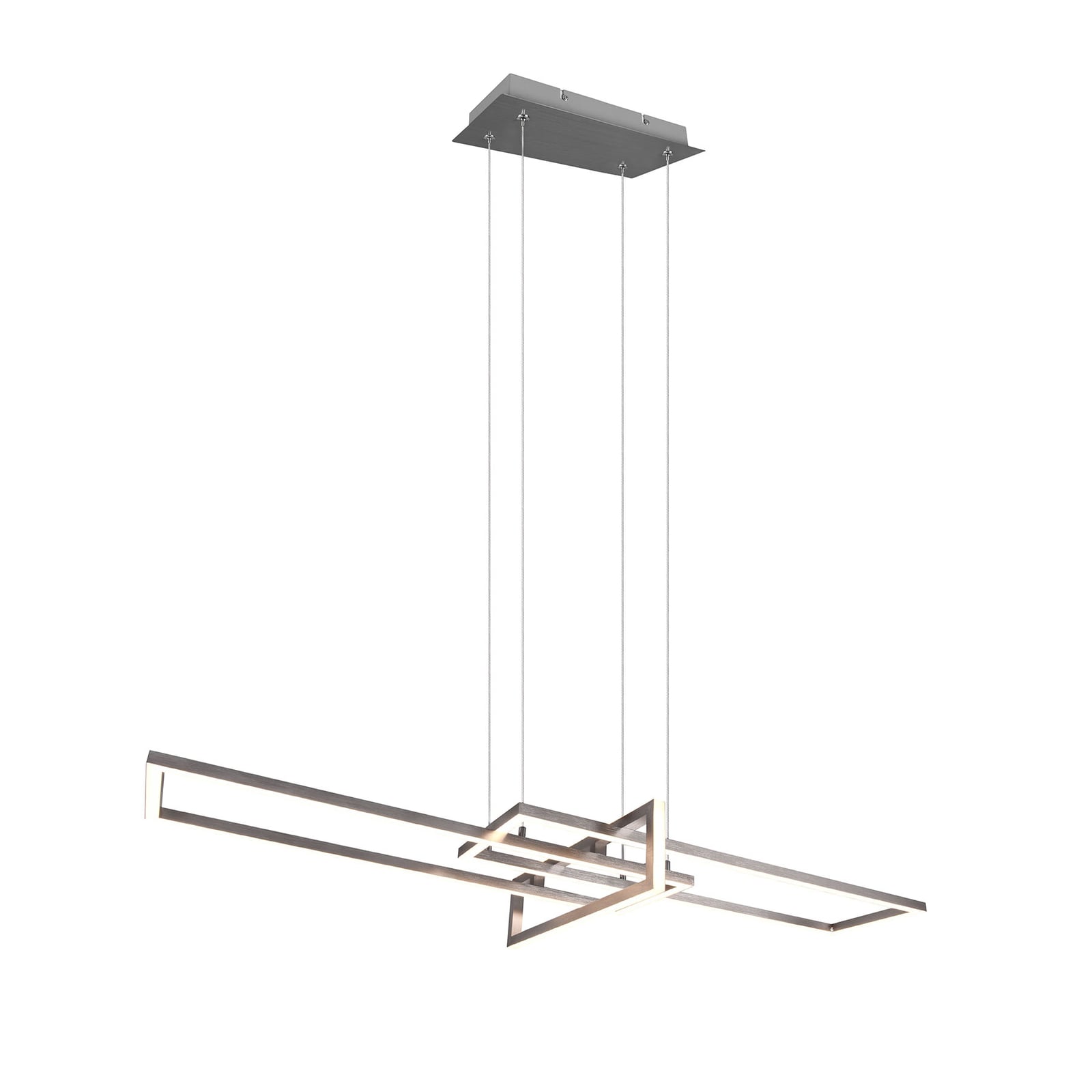 LED pendellampe Salinas matt nikkel dimbar 34W 3000K justerbar pendellengde