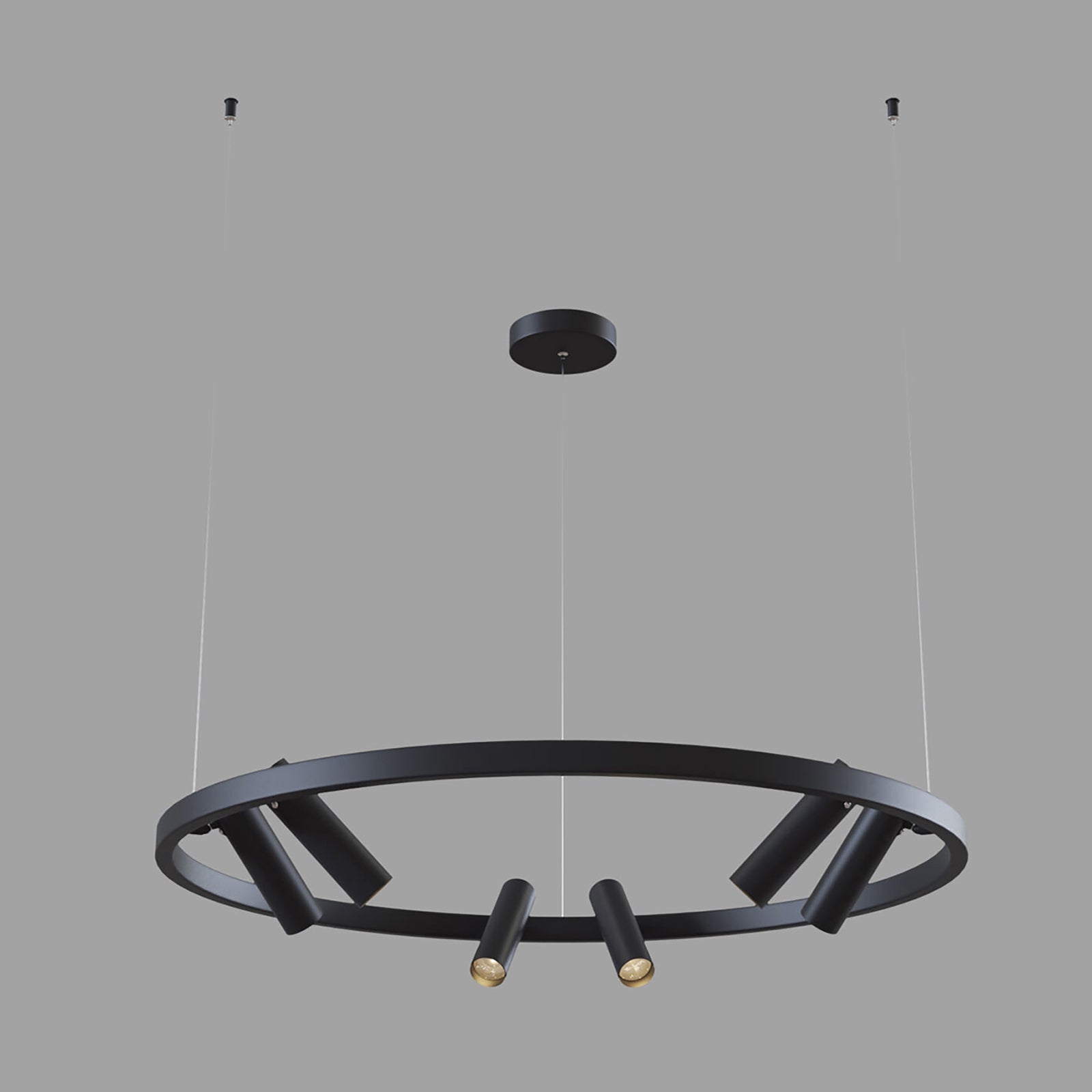 LED pendellampe Satellite Ø90 cm 42W 3300K svart forfra