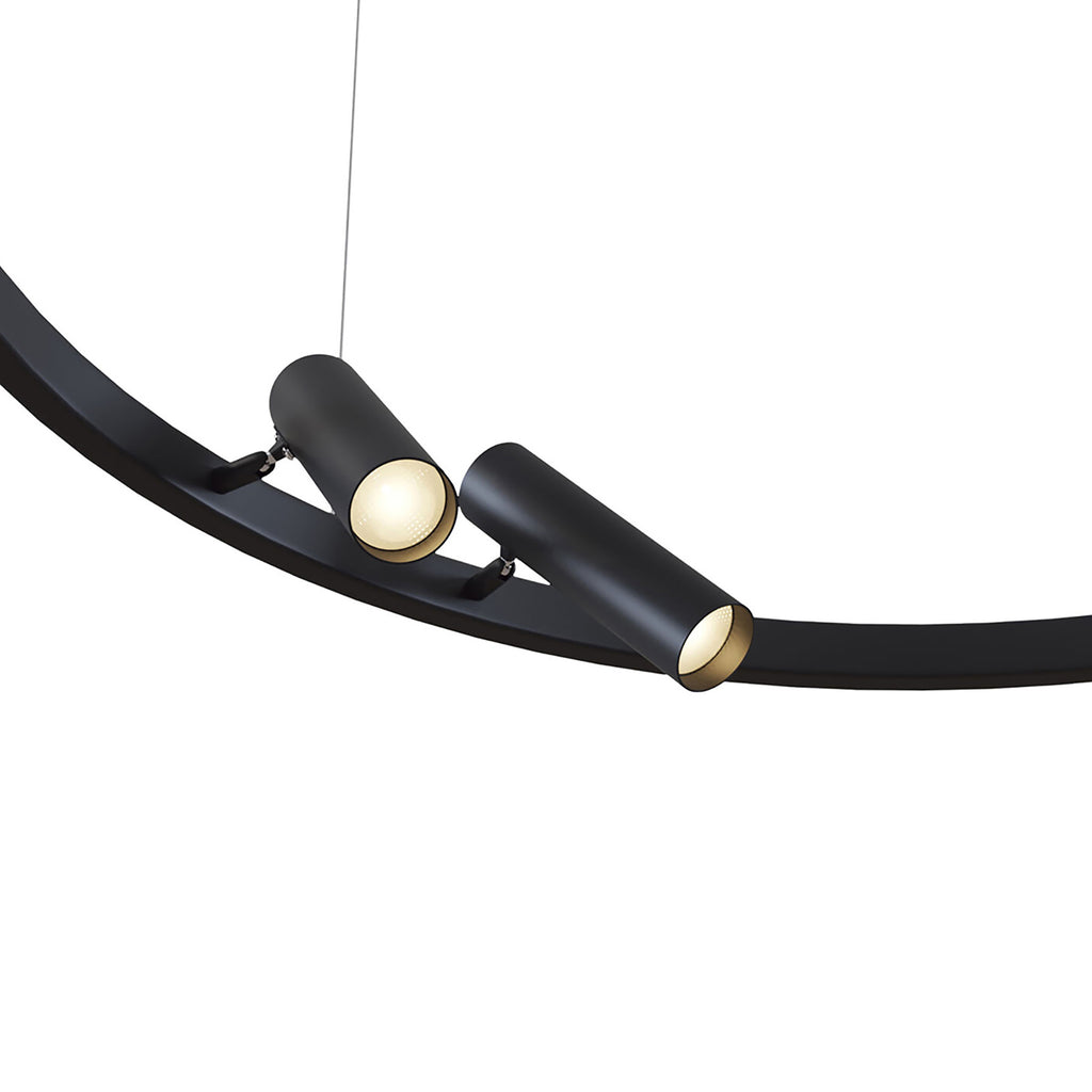 LED pendellampe Satellite Ø90 cm 42W 3300K svart montert i rom