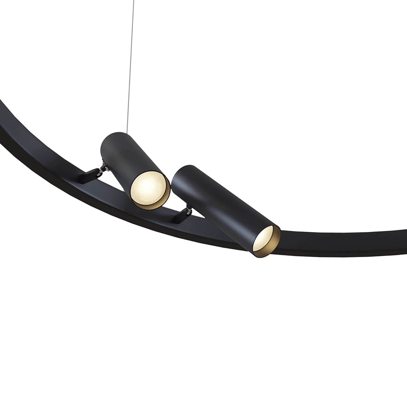 LED pendellampe Satellite Ø90 cm 42W 3300K svart montert i rom