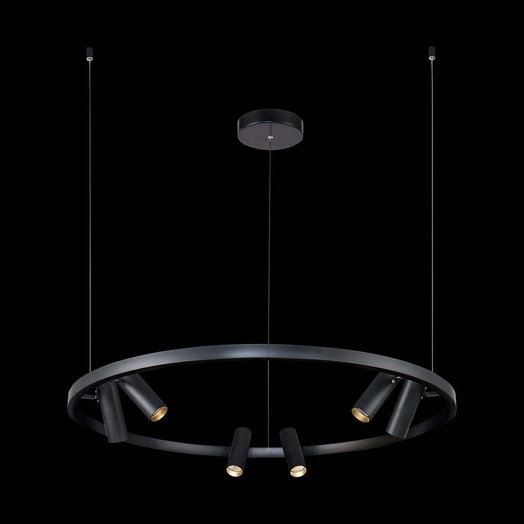 LED pendellampe Satellite Ø90 cm 42W 3300K svart nærbilde