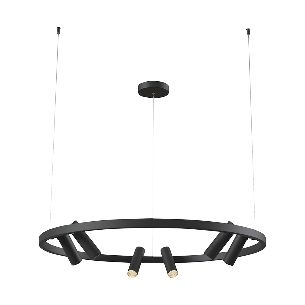 LED pendellampe Satellite Ø90 cm 42W 3300K svart med baldakin