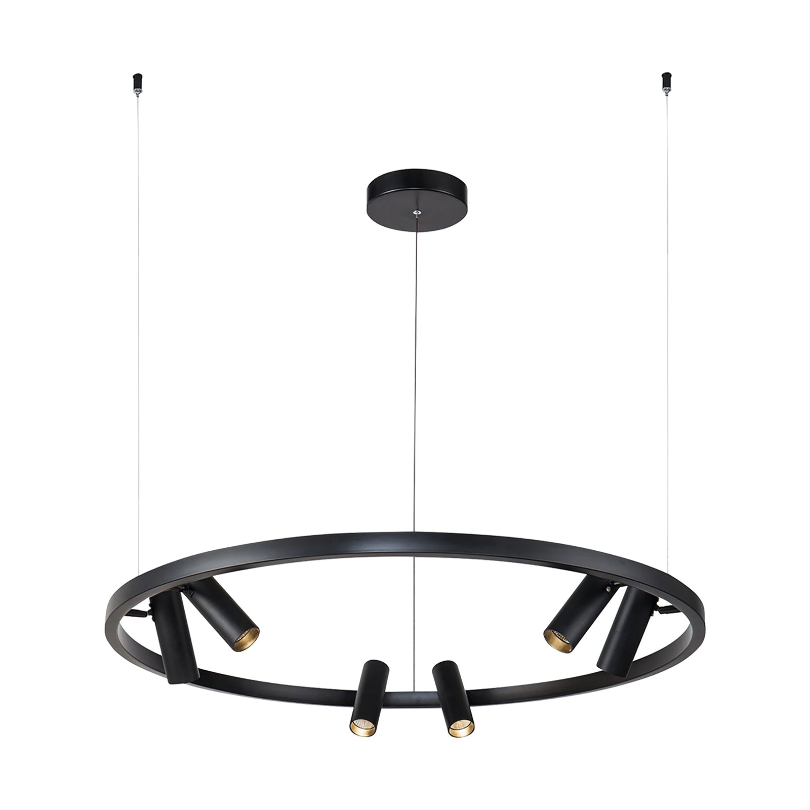 LED pendellampe Satellite Ø90 cm 42W 3300K svart sideprofil