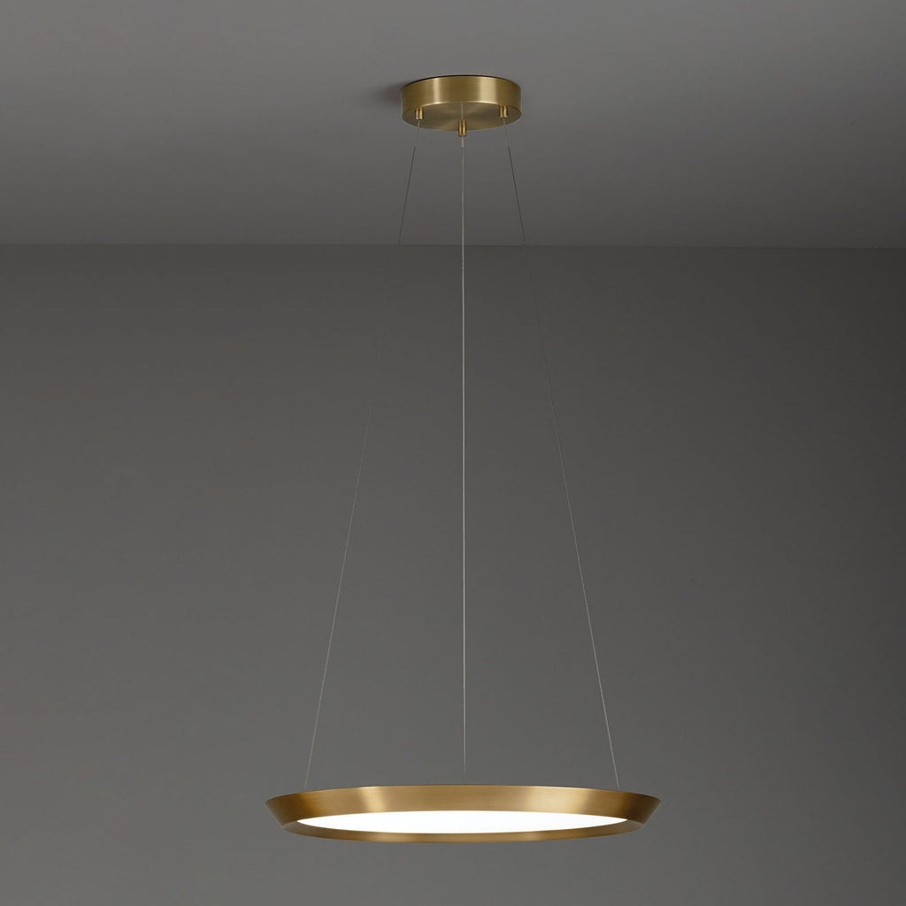 LED pendellampe Saturn dimbar messing satinert Ø60 cm bakside