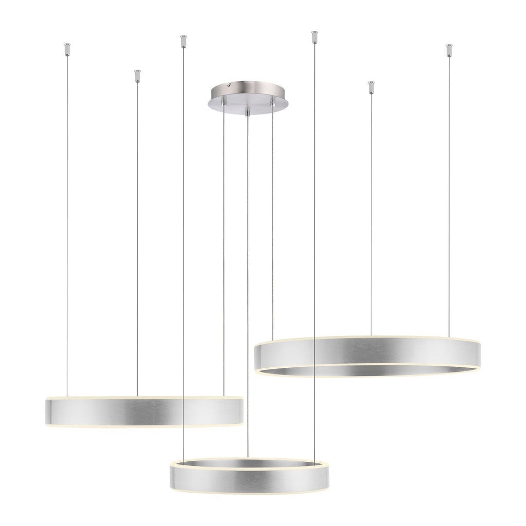 LED pendellampe Sculli dimbar CCT gestestyring sølv 110 cm detalj