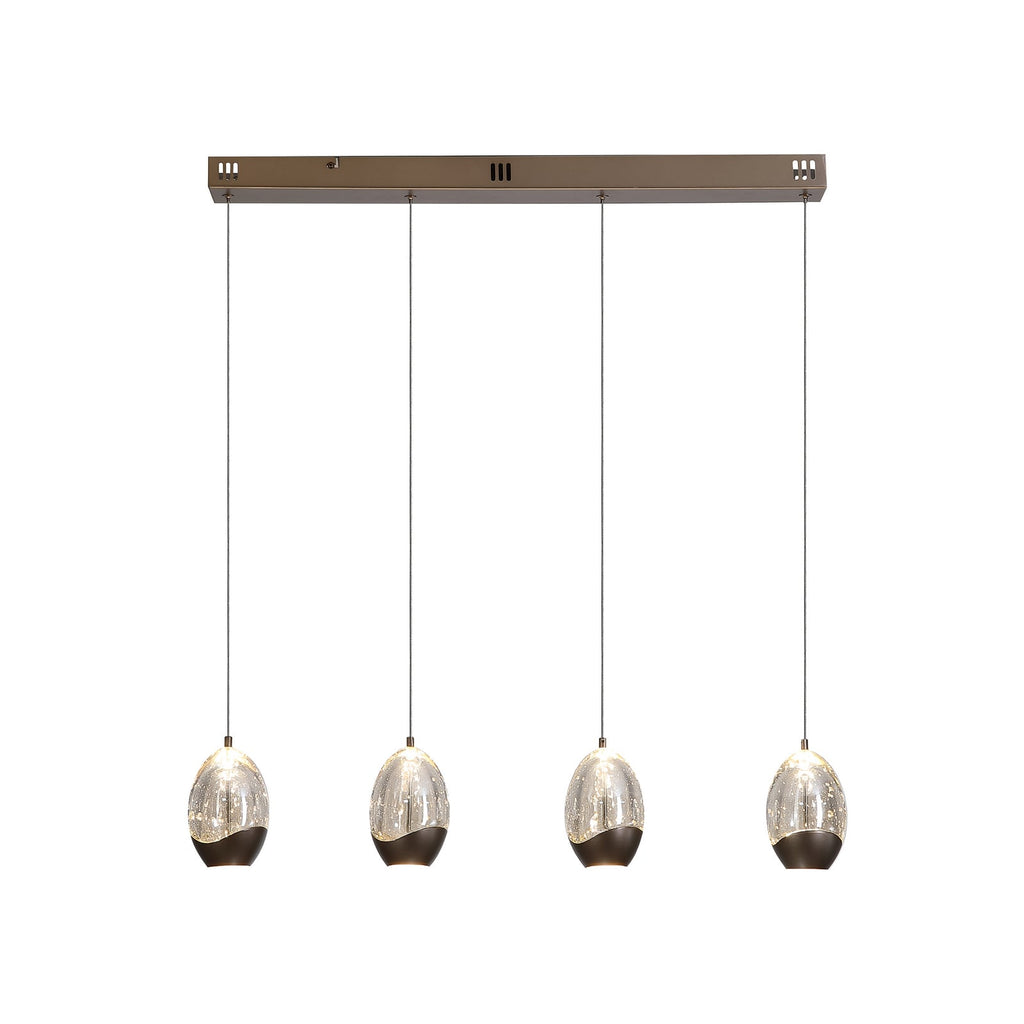 LED pendellampe Seeds 4-lys glass kremfarget 75 cm forfra
