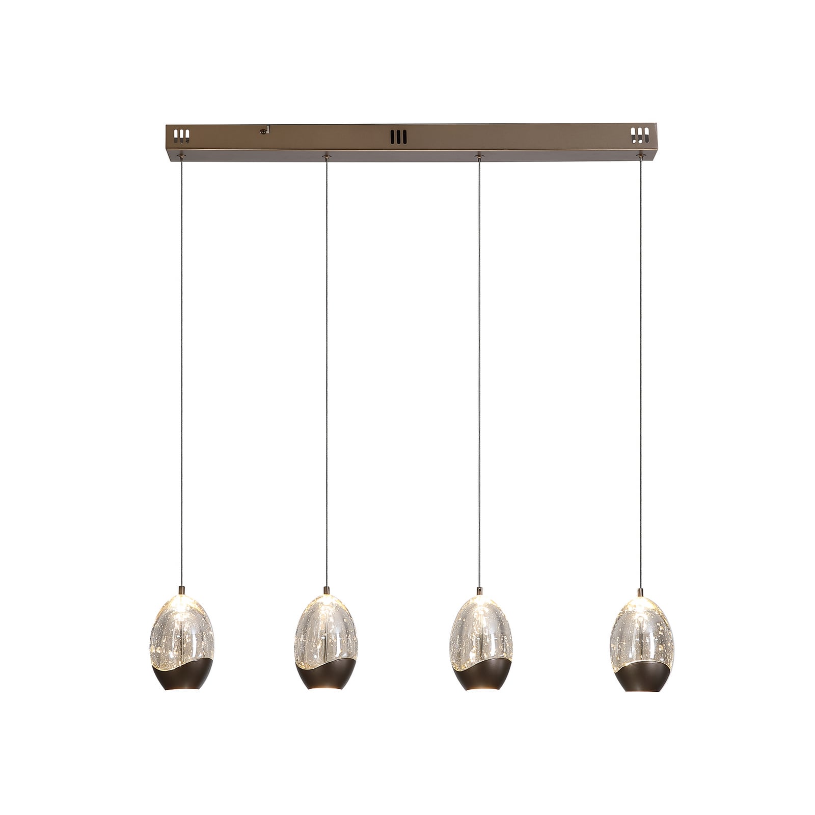 LED pendellampe Seeds 4-lys glass kremfarget 75 cm forfra