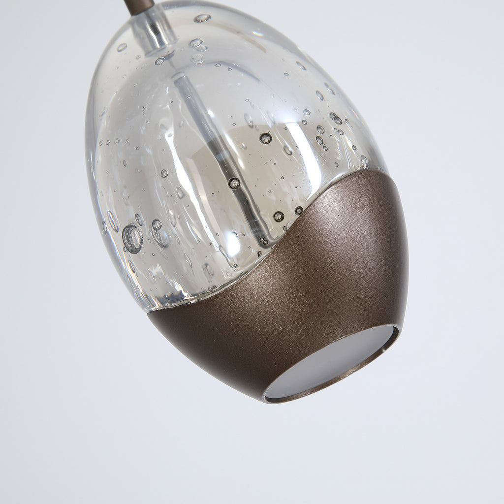 Montert LED pendellampe Seeds 4-lys glass kremfarget 75 cm i rom
