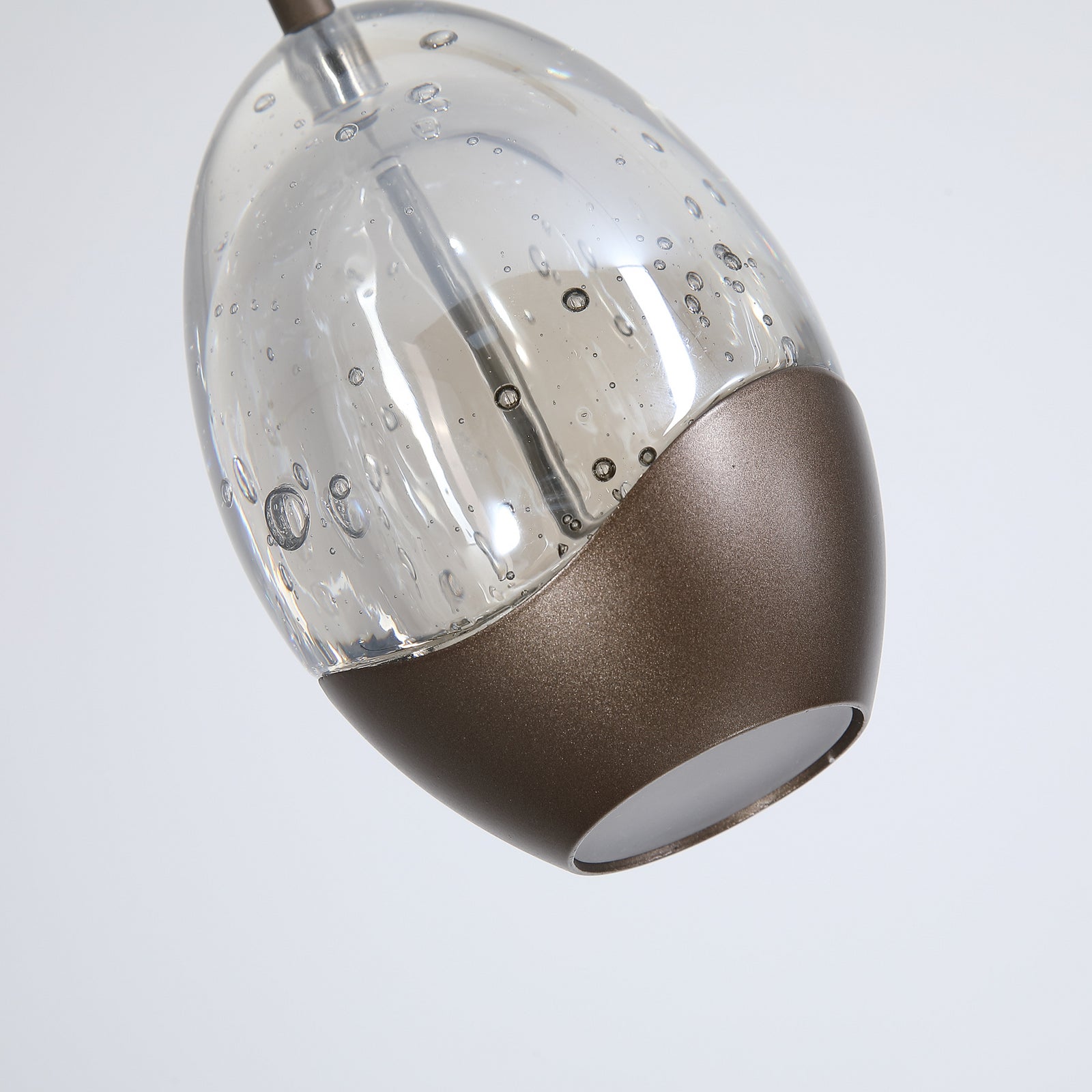 Montert LED pendellampe Seeds 4-lys glass kremfarget 75 cm i rom
