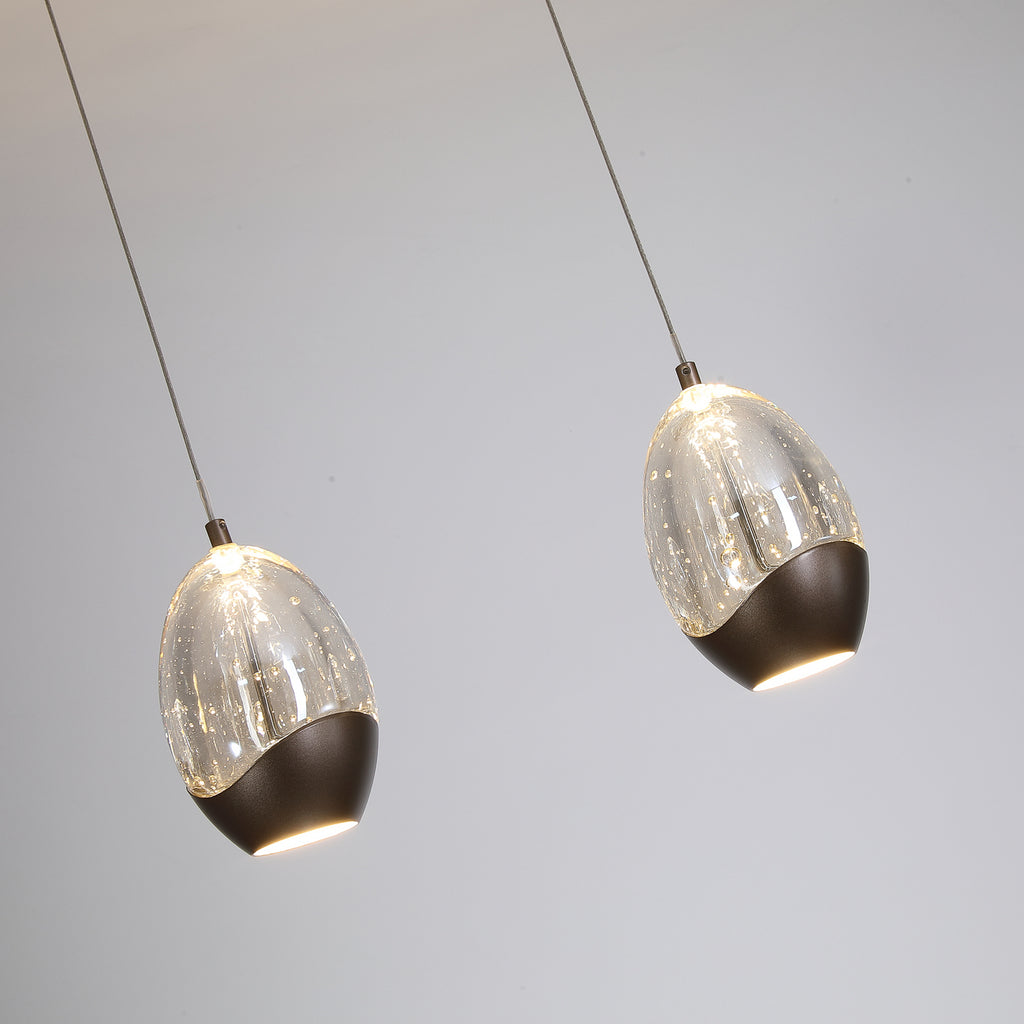 LED pendellampe Seeds 4-lys glass kremfarget 75 cm oppheng