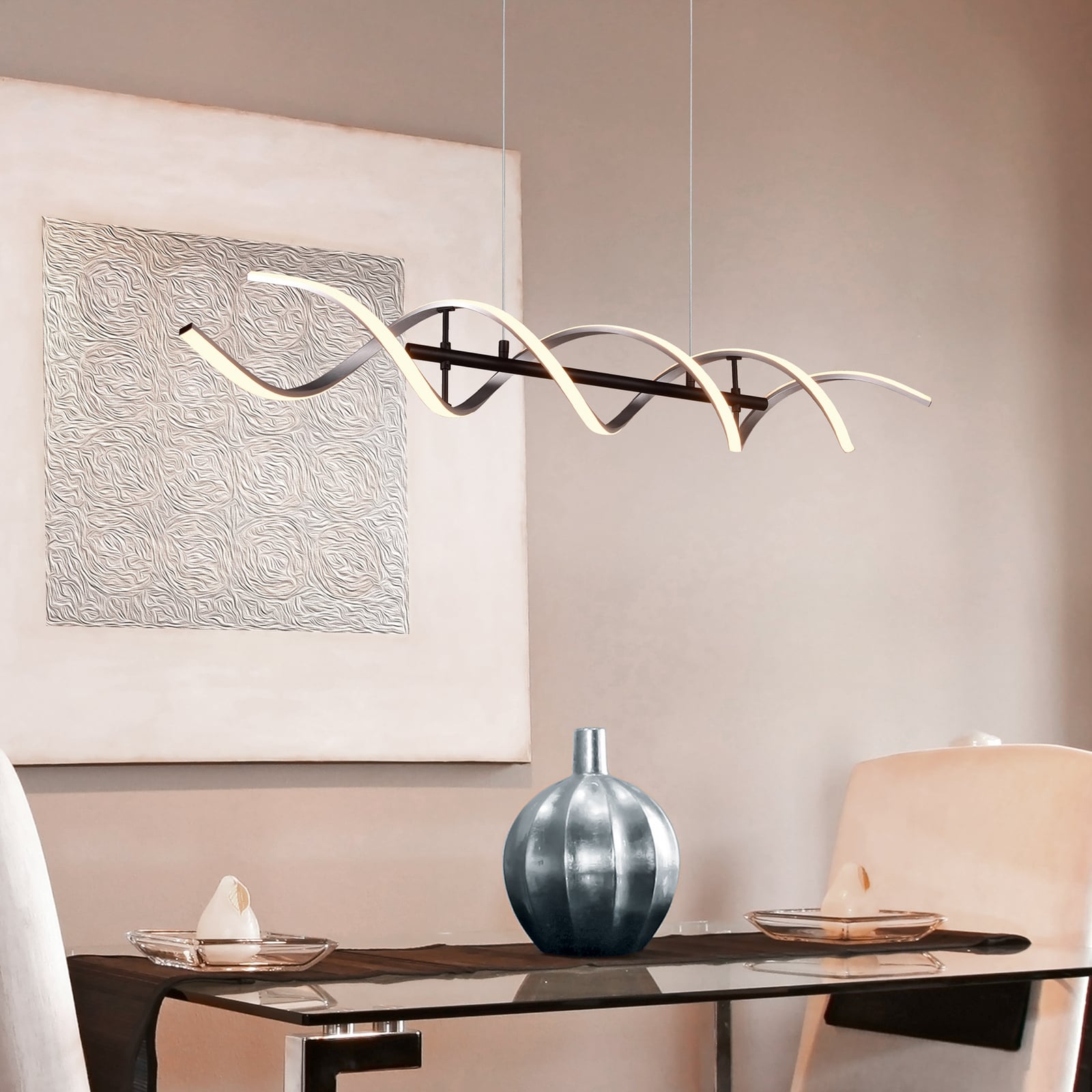 LED pendellampe Sequence dimbar CCT aluminium 104,5 cm forfra