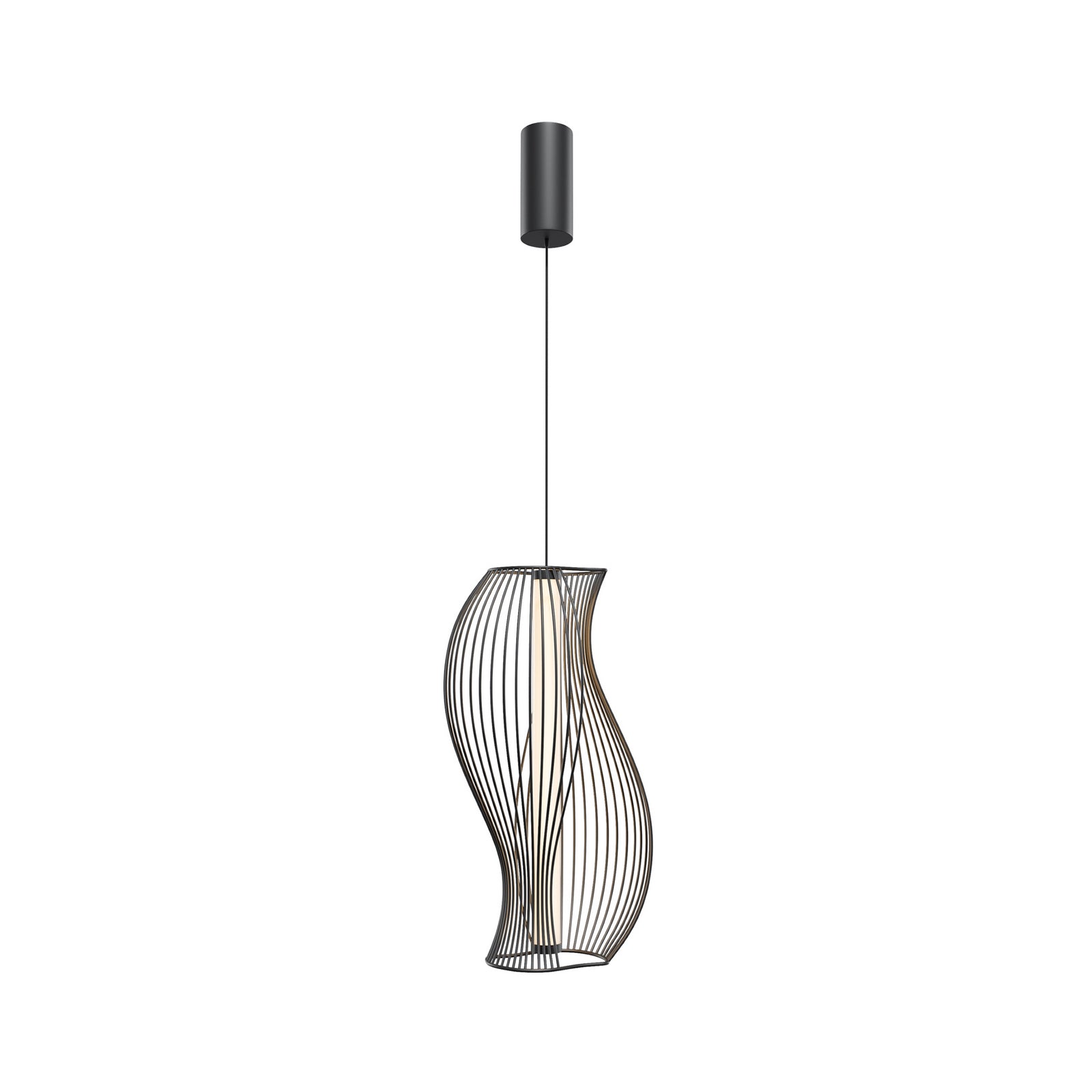 LED pendellampe Shadows of the past svart metall forfra