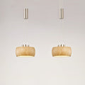 LED pendellampe Shine-Wood eik/matt nikkel forfra