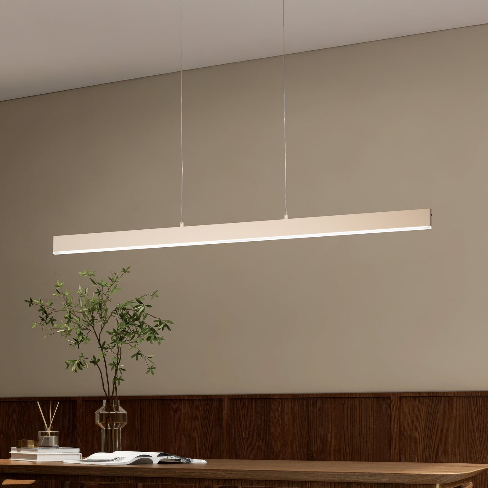 LED pendellampe Silvano sand CCT berøringsdimmer forfra