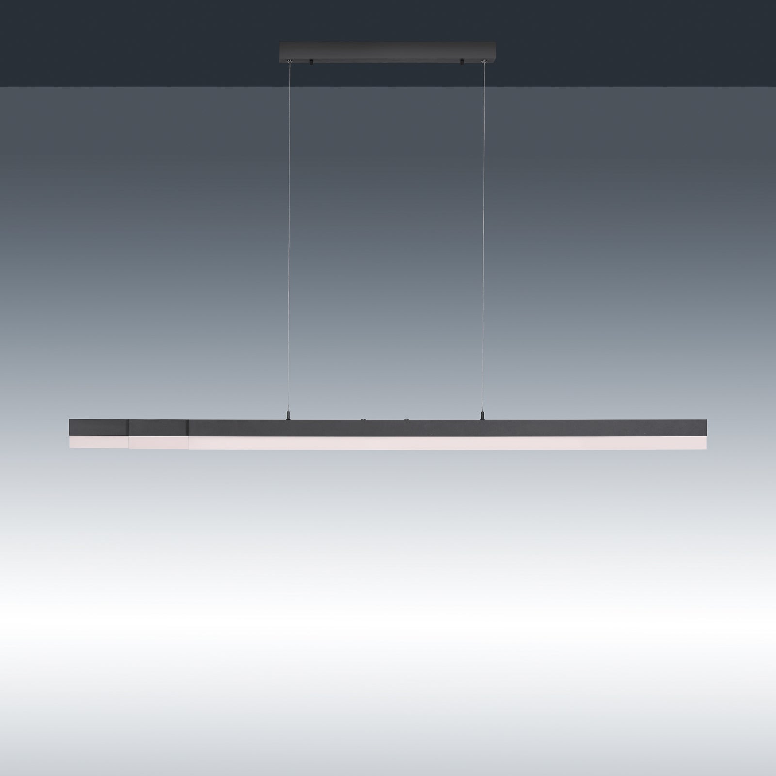 Nærbilde av touchsensor på LED pendellampe Sina CCT dimbar antrasitt 179 cm