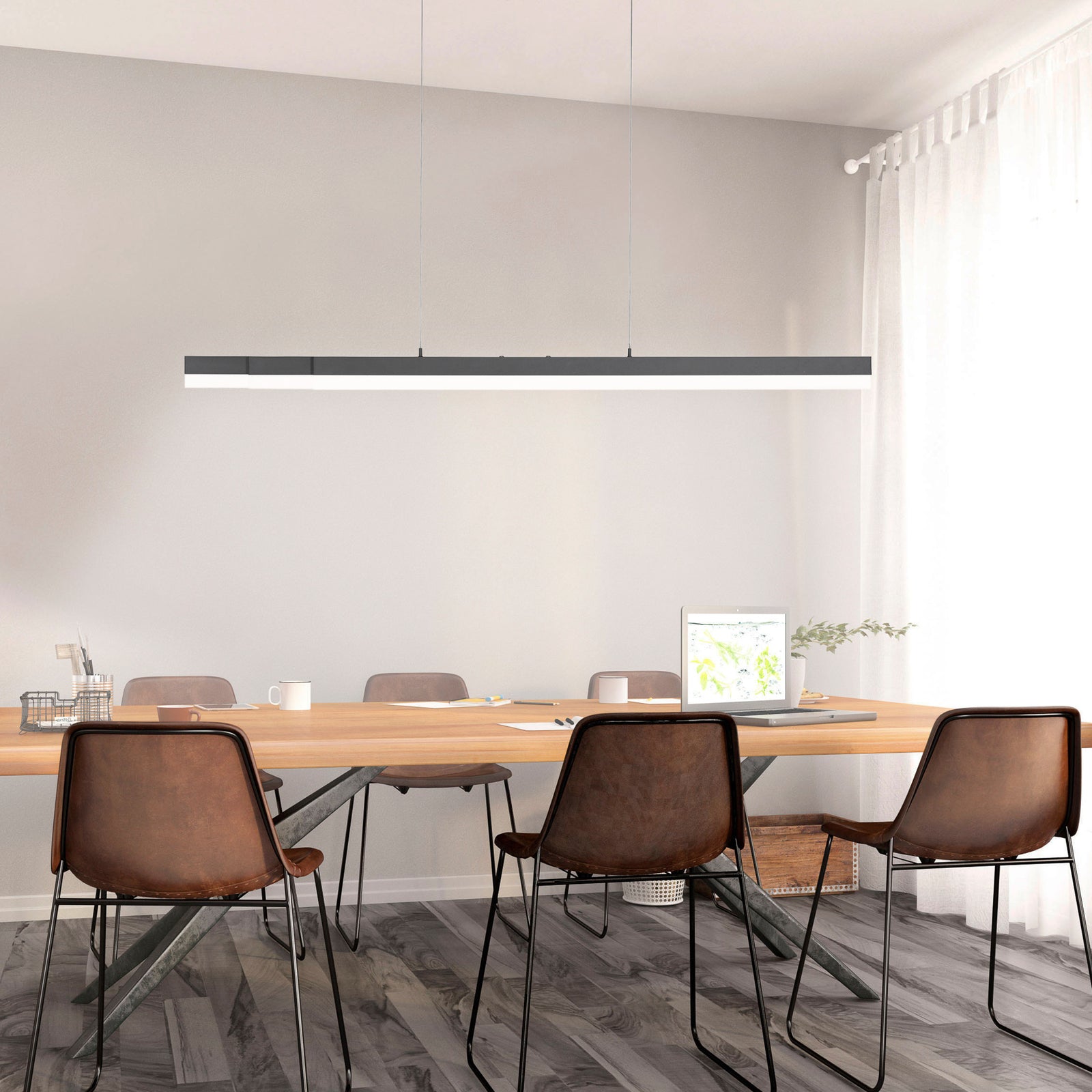 LED pendellampe Sina CCT dimbar antrasitt 179 cm detalj av material