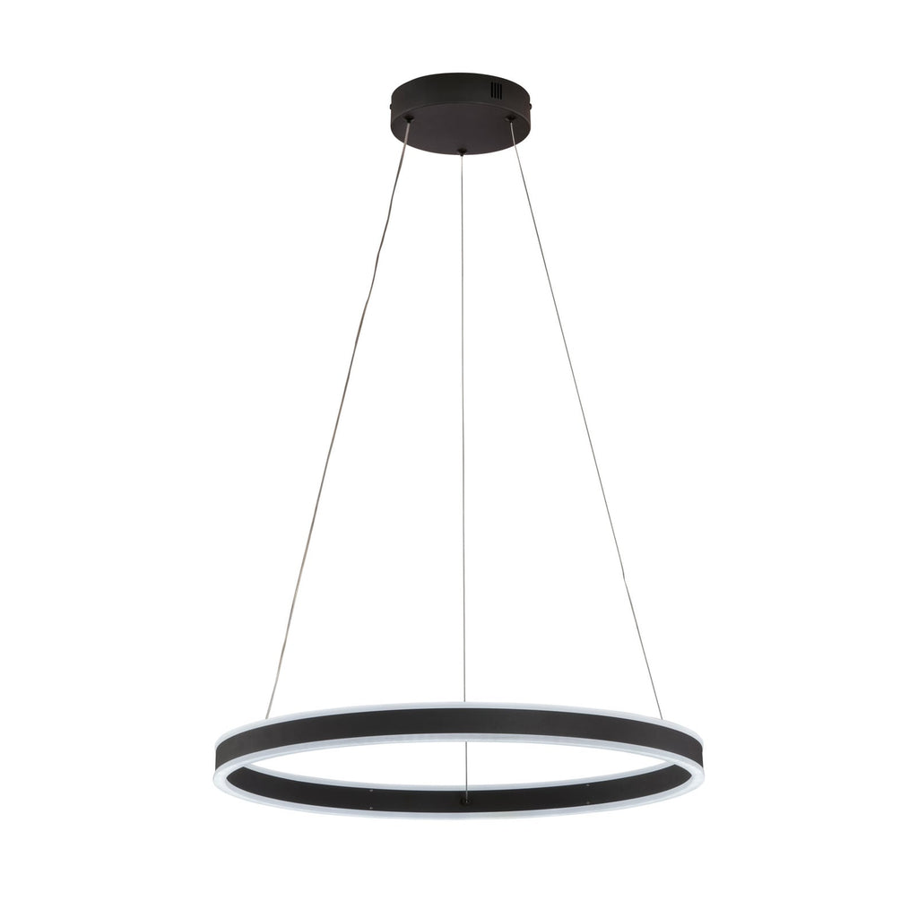 LED pendellampe Sirko Ø60 cm matt svart forfra