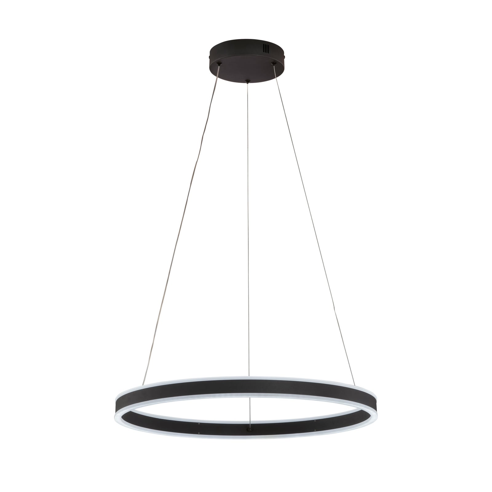 LED pendellampe Sirko Ø60 cm matt svart forfra