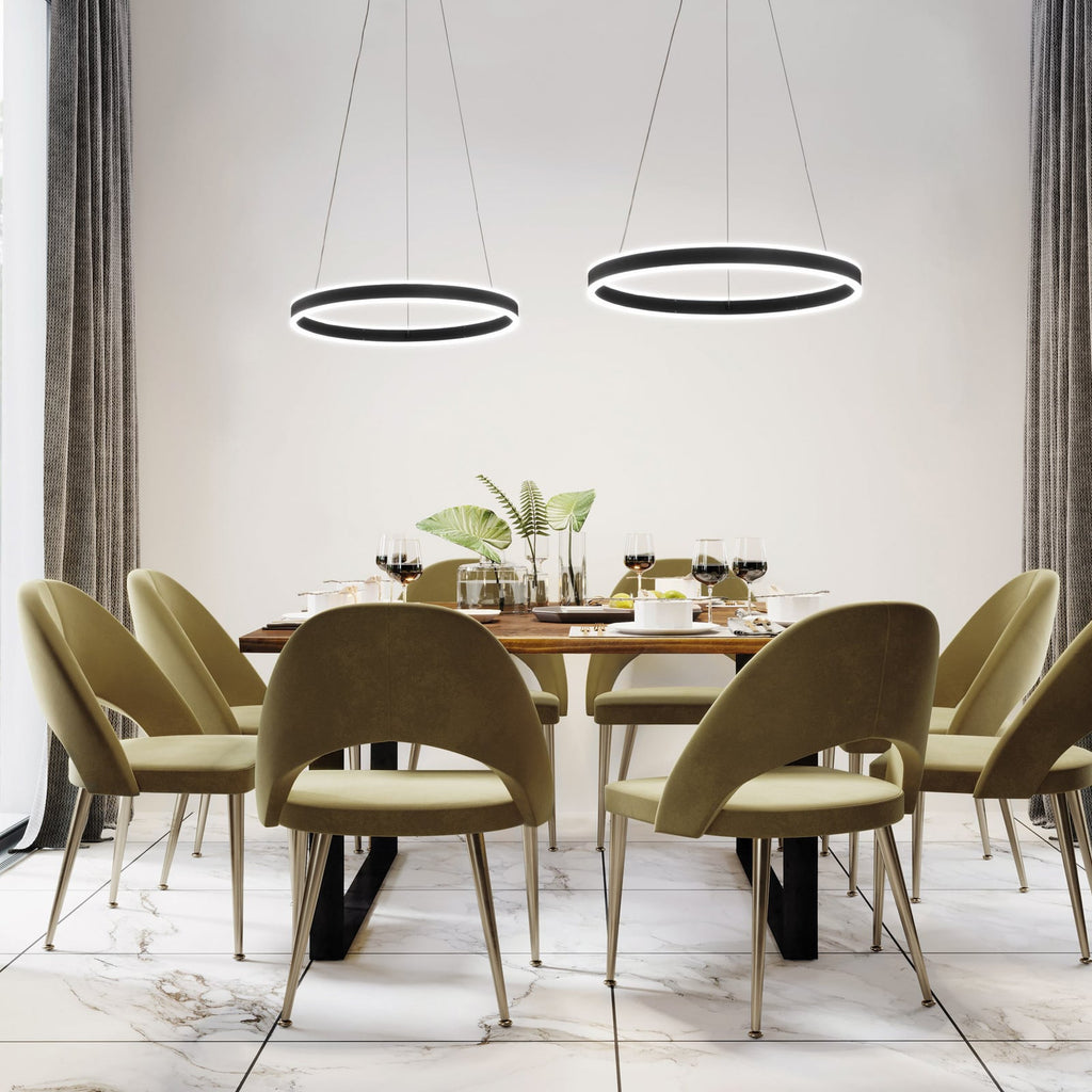 LED pendellampe Sirko Ø60 cm matt svart detalj nærbilde