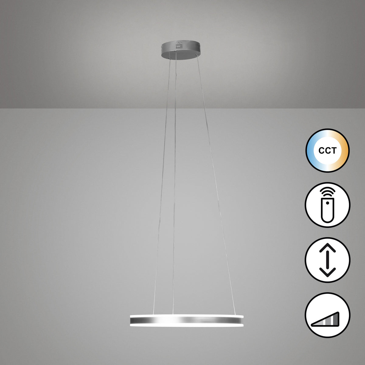 LED pendellampe Sirko dimbar CCT metall Ø50 cm detalj