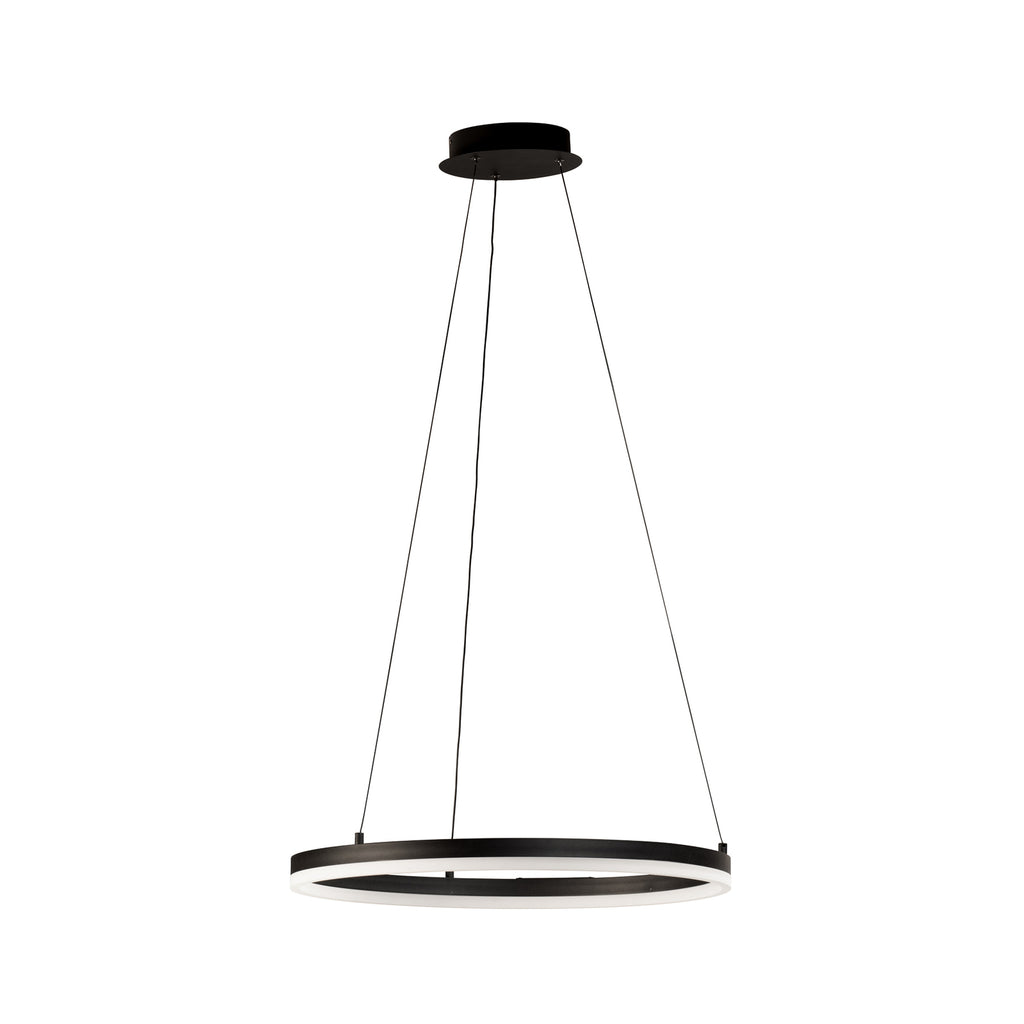 LED pendellampe Sirko svart/hvit CCT dimbar Ø60 cm forfra