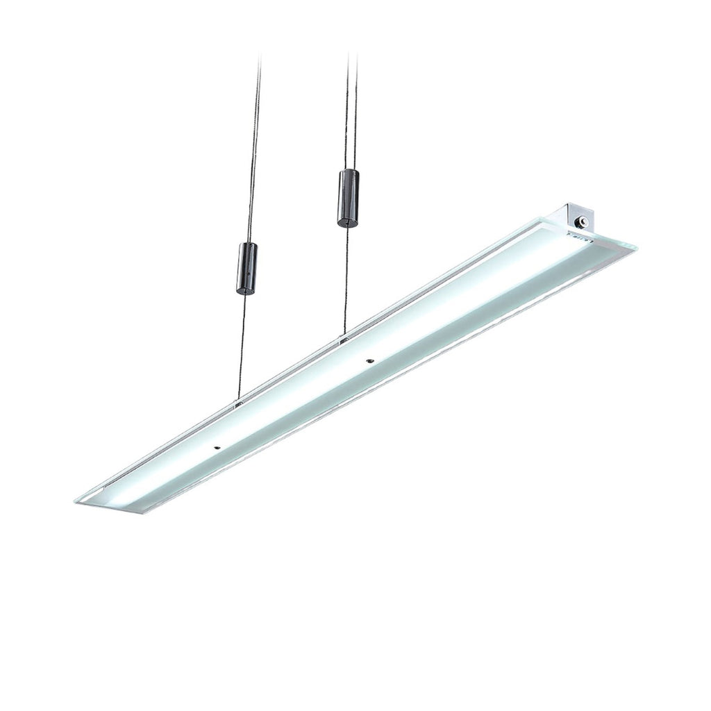 LED pendellampe Sladja krom glass CCT berøringsdimmer montert i rom