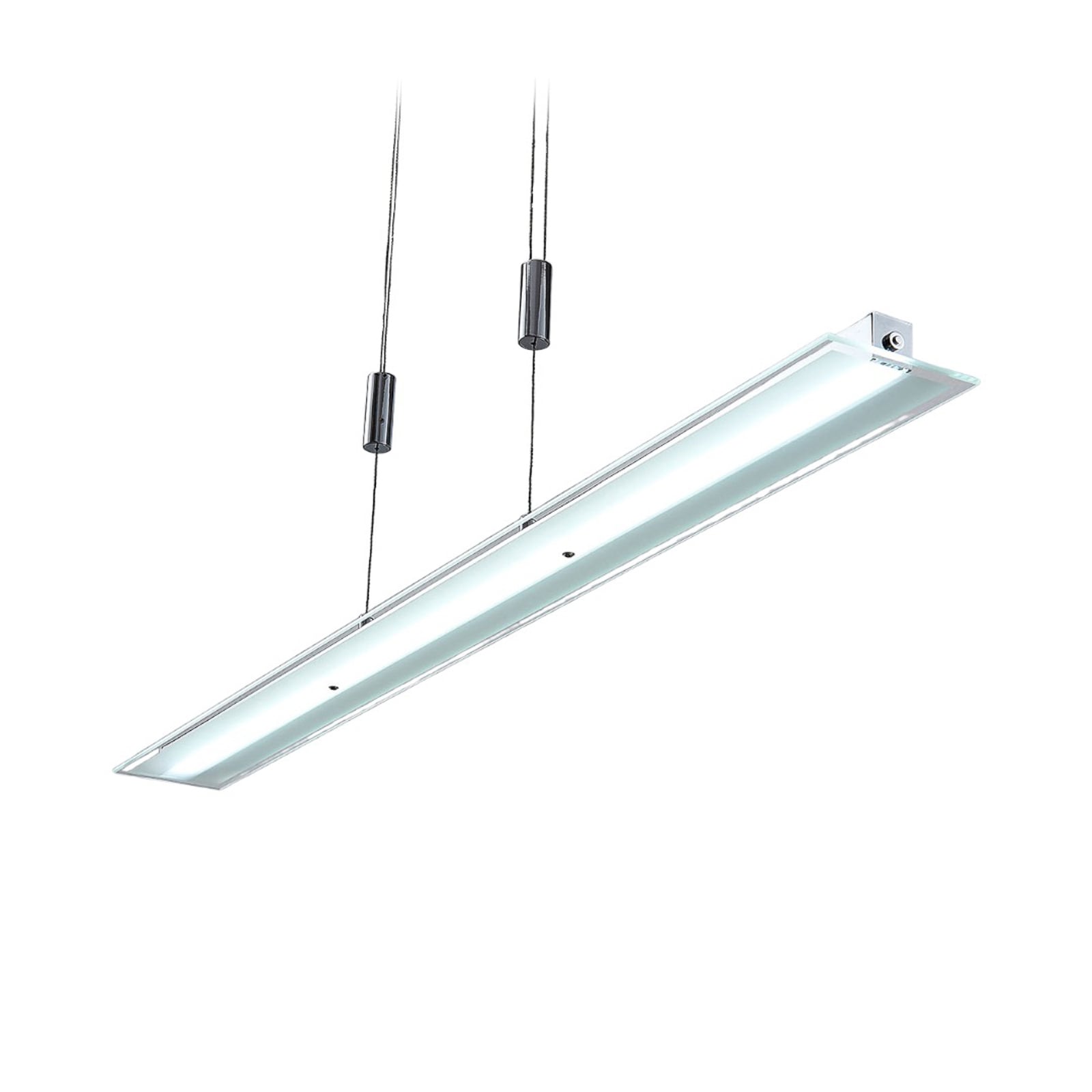 LED pendellampe Sladja krom glass CCT berøringsdimmer montert i rom