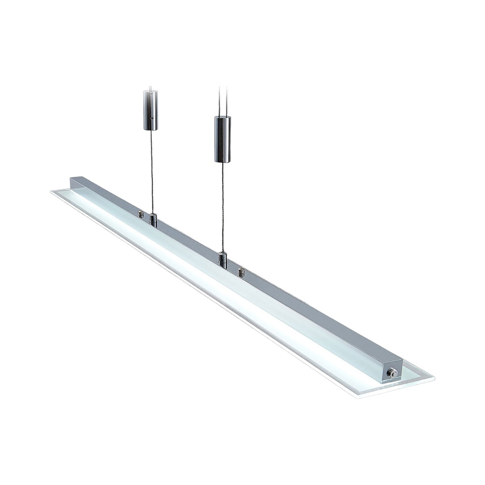 LED pendellampe Sladja krom glass CCT berøringsdimmer nærbilde av berøringsdimmer