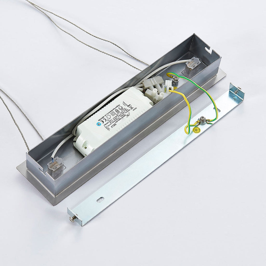LED pendellampe Sladja krom glass CCT berøringsdimmer detalj av metallramme