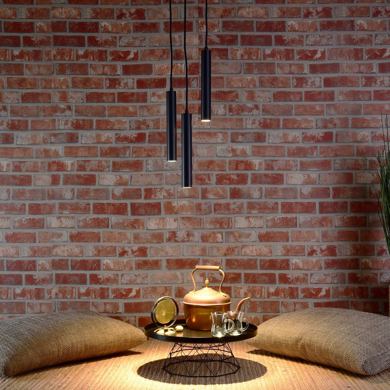 Detalj av LED pendellampe Slim dimbar svart aluminium 5W 2700K