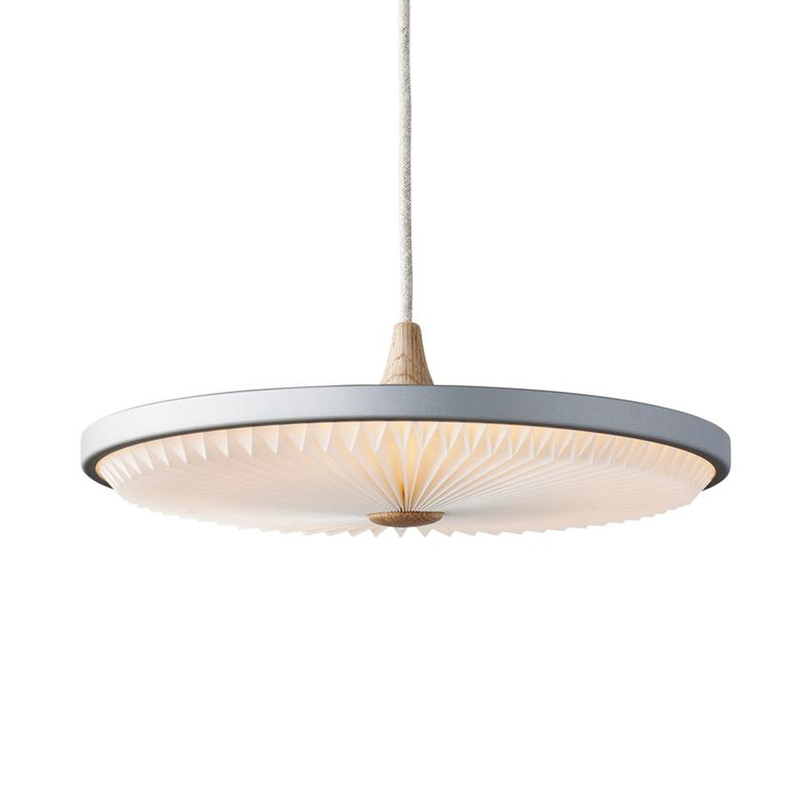 LED pendellampe Soleil aluminium tre lysgrå Ø35 cm - montert i rom