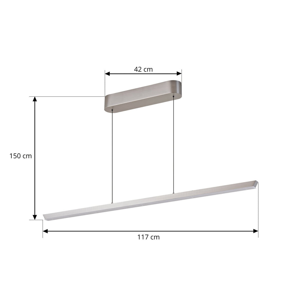 LED pendellampe Solvar sølv 117 cm detalj