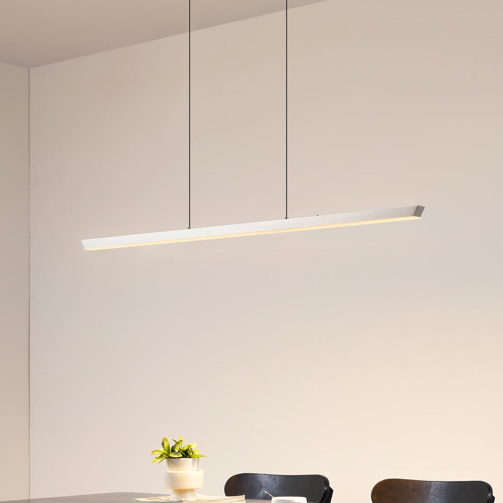 LED pendellampe Solvar sølv 117 cm forfra