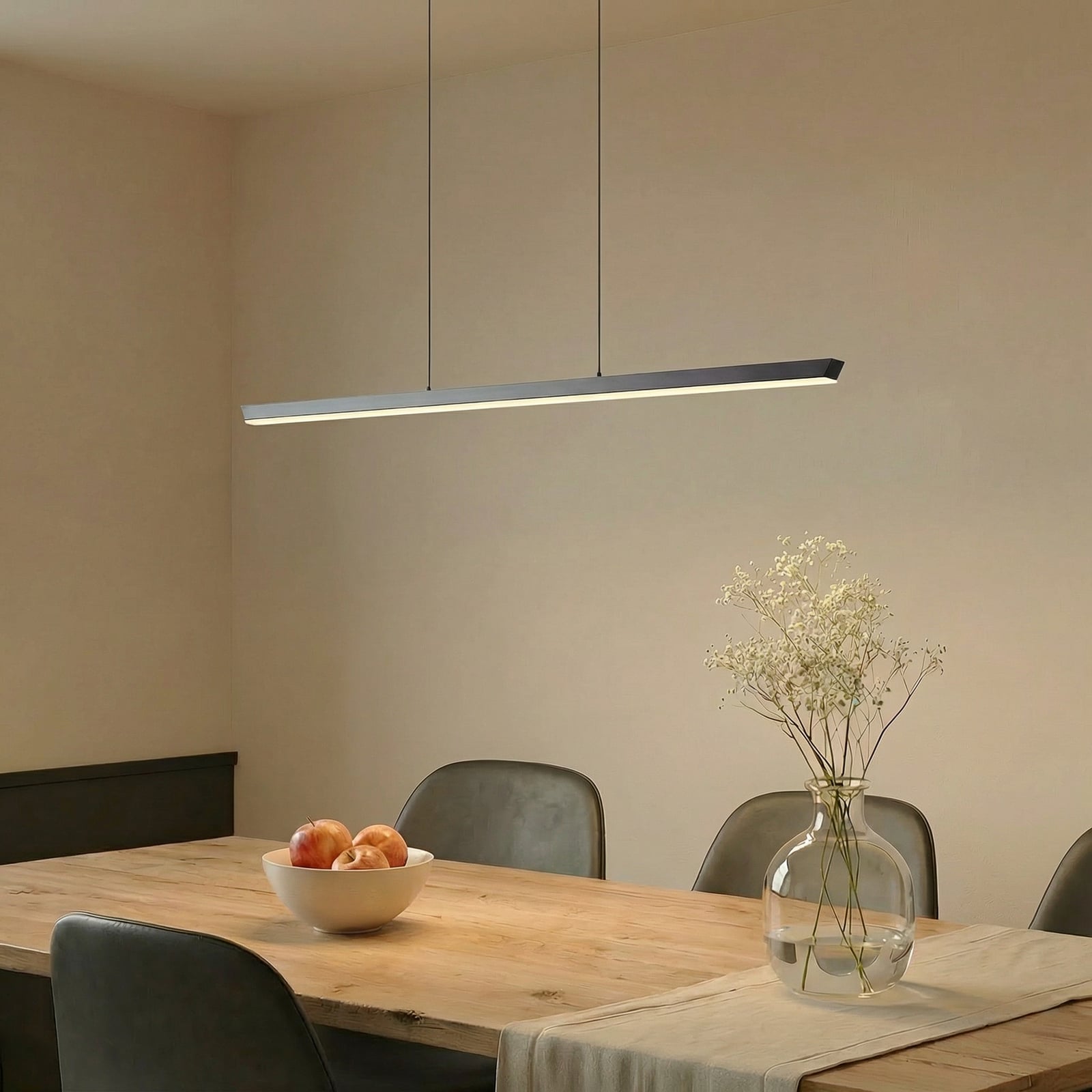 LED pendellampe Solvar svart 117 cm dimbar CCT bakside