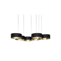 LED pendellampe Sound Or6 6-lys opp/ned svart forfra