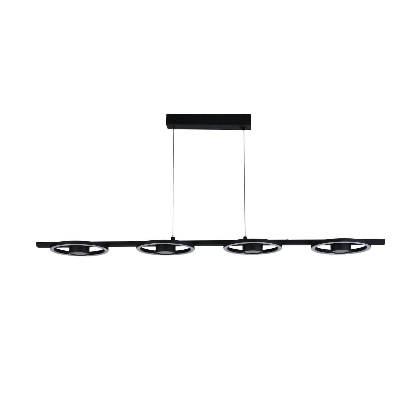 Bakside av LED pendellampe Space 4-lys svart metall 35W dimbar