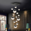 LED pendellampe Sphere 14-lys dimbar krom Ø60 cm forfra