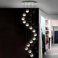 LED pendellampe Sphere 14-lys krom dimbar Bluetooth forfra