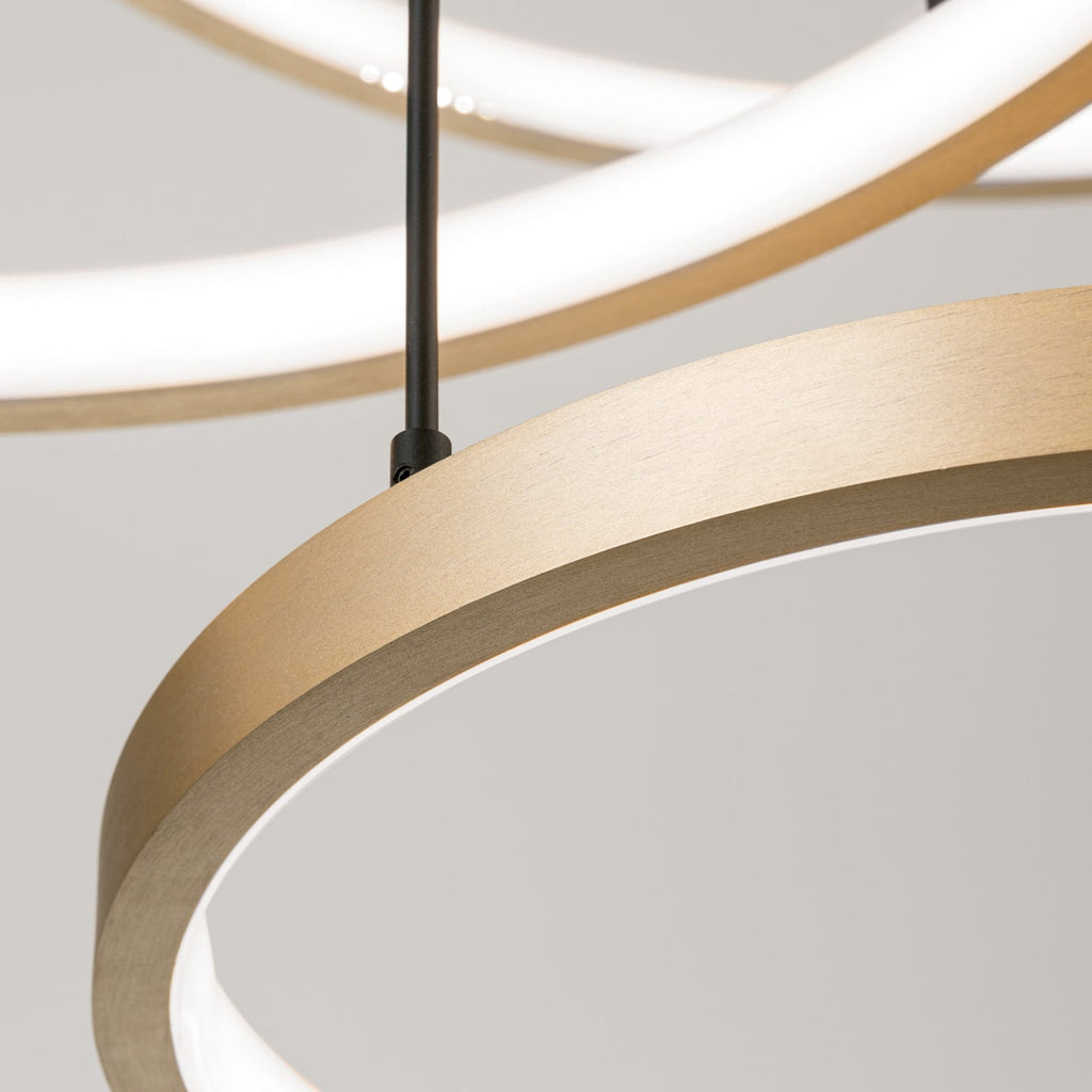 LED pendellampe Sphere 3-lys svart/gull dimbar 85W - ORION sett fra siden
