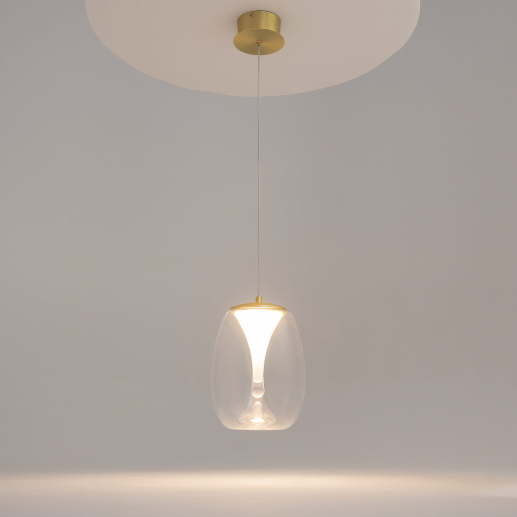 LED pendellampe Splash glass klar montert i rom